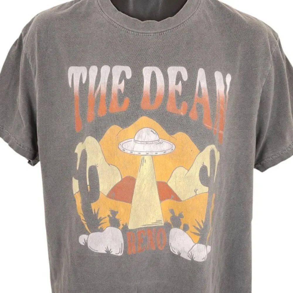 Reno UFO T Shirt Mens Size Large Gray Alien Spaceship The Dean Desert